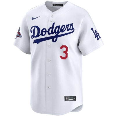 Alternative view of Chris Taylor Los Angeles Dodgers White Home Limited Jersey - All Stitched