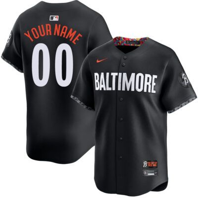 Custom Baltimore Orioles Black City Connect Jersey - All Stitched