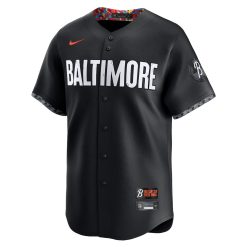 Alternative view of Custom Baltimore Orioles Black City Connect Jersey - All Stitched