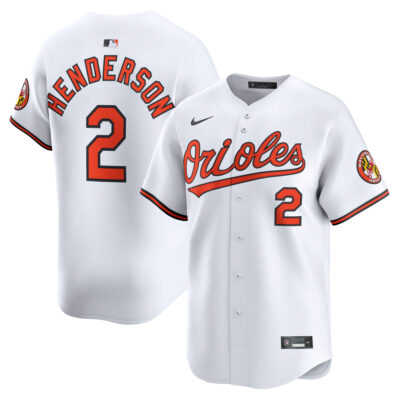 Gunnar Henderson Baltimore Orioles White Home Limited Jersey - All Stitched