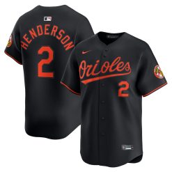 Gunnar Henderson Baltimore Orioles Black Alternate Limited Jersey - All Stitched