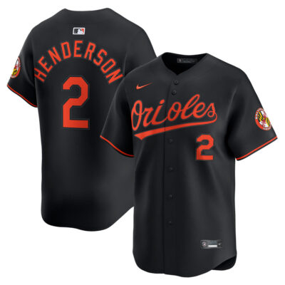 Gunnar Henderson Baltimore Orioles Black Alternate Limited Jersey - All Stitched