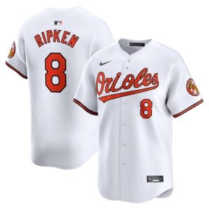 Cal Ripken Jr Baltimore Orioles White Home Limited Jersey - All Stitched