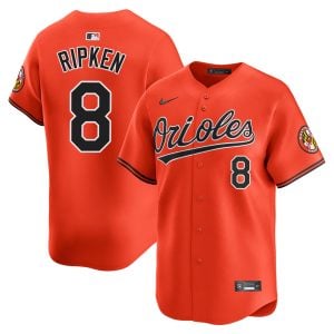 Cal Ripken Jr Baltimore Orioles Orange Alternate Limited Jersey - All Stitched