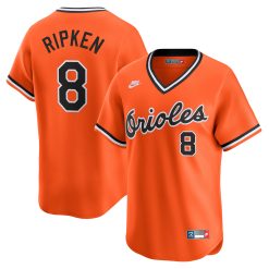 Cal Ripken Jr Baltimore Orioles Orange Throwback Jersey - All Stitched