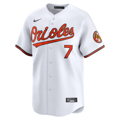 Alternative view of Jackson Holliday Baltimore Orioles White Home Limited Jersey - All Stitched