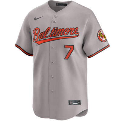 Alternative view of Jackson Holliday Baltimore Orioles Grey Road Limited Jersey - All Stitched