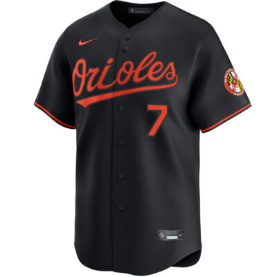 Alternative view of Jackson Holliday Baltimore Orioles Black Alternate Limited Jersey - All Stitched