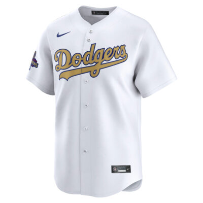 Alternative view of Los Angeles Dodgers White 2025 Gold Collection Limited Jersey - All Stitched
