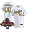 Custom Los Angeles Dodgers White 2025 Gold Collection Limited Jersey - All Stitched