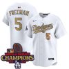 Freddie Freeman Los Angeles Dodgers White 2025 Gold Collection Limited Jersey - All Stitched