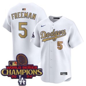Freddie Freeman Los Angeles Dodgers White 2025 Gold Collection Limited Jersey - All Stitched