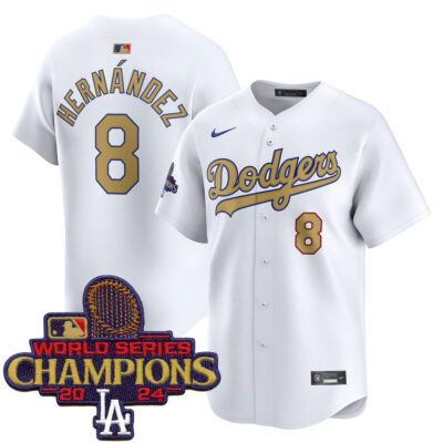 Kike Hernandez Los Angeles Dodgers White 2025 Gold Collection Limited Jersey - All Stitched