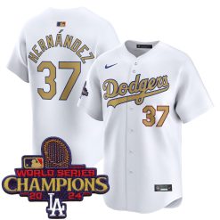 Teoscar Hernandez Los Angeles Dodgers White 2025 Gold Collection Limited Jersey - All Stitched