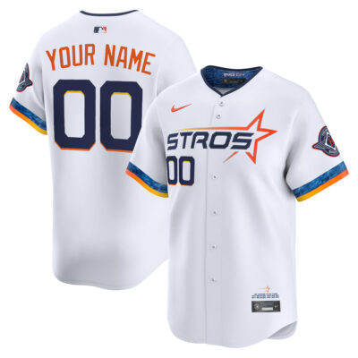 Custom Houston Astros White 2025 City Connect Limited Jersey - All Stitched