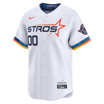 Alternative view of Custom Houston Astros White 2025 City Connect Limited Jersey - All Stitched