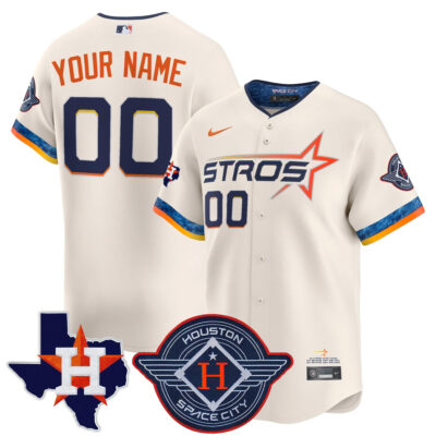 Custom Houston Astros Cream 2025 City Connect Theme Jersey - All Stitched