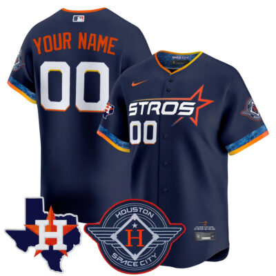 Custom Houston Astros Navy 2025 City Connect Theme Jersey - All Stitched