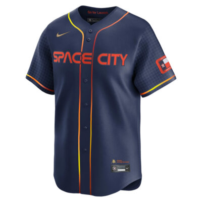 Alternative view of Jose Altuve Houston Astros Navy 2024 City Connect Limited Jersey - All Stitched