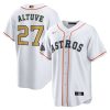 Jose Altuve Houston Astros White 2023 Gold Collection Jersey - All Stitched