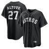 Jose Altuve Houston Astros Black Out Jersey - All Stitched