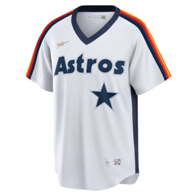 Alternative view of Jose Altuve Houston Astros White Cooperstown Collection Jersey - All Stitched