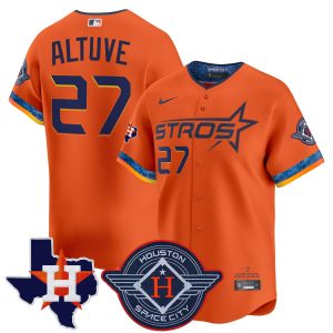 Jose Altuve Houston Astros Orange 2025 City Connect Theme Jersey - All Stitched