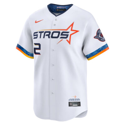 Alternative view of Alex Bregman Houston Astros White 2025 City Connect Limited Jersey - All Stitched