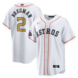 Alex Bregman Houston Astros White 2023 Gold Collection Jersey - All Stitched
