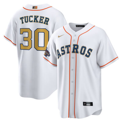 Kyle Tucker Houston Astros White 2023 Gold Collection Jersey - All Stitched