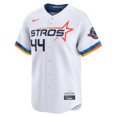 Alternative view of Yordan Alvarez Houston Astros White 2025 City Connect Limited Jersey - All Stitched