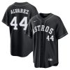 Yordan Alvarez Houston Astros Black Out Jersey - All Stitched