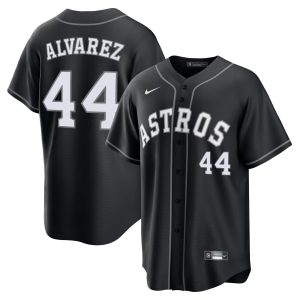 Yordan Alvarez Houston Astros Black Out Jersey - All Stitched