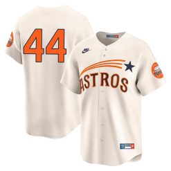 Yordan Alvarez Houston Astros Cream Throwback Cooperstown Collection Jersey - All Stitched