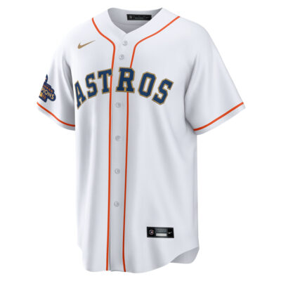 Alternative view of Jeremy Peña Houston Astros White 2023 Gold Collection Jersey - All Stitched