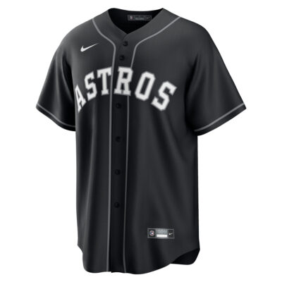 Alternative view of Jeremy Peña Houston Astros Black Out Jersey - All Stitched