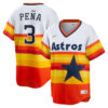 Jeremy Peña Houston Astros White Orange Cooperstown Collection Jersey - All Stitched