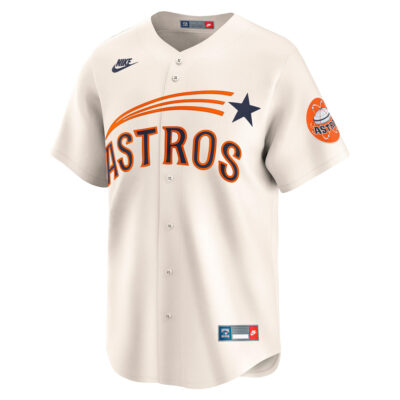 Alternative view of Jeremy Peña Houston Astros Cream Throwback Cooperstown Collection Jersey - All Stitched
