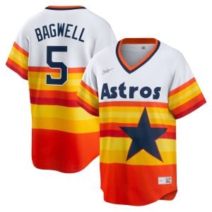 Jeff Bagwell Houston Astros White Orange Cooperstown Collection Jersey - All Stitched