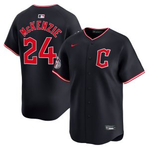 Triston McKenzie Cleveland Guardians Navy Alternate Limited Jersey - All Stitched