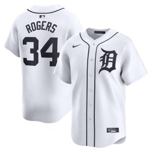 Jake Rogers Detroit Tigers White Home Limited Jersey - All Stitched