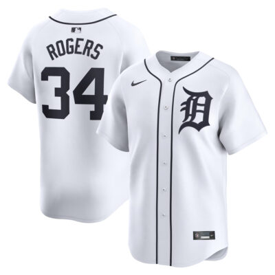 Jake Rogers Detroit Tigers White Home Limited Jersey - All Stitched
