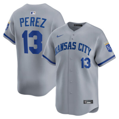 Salvador Perez Kansas City Royals Grey Road Limited Jersey - All Stitched