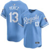 Salvador Perez Kansas City Royals Light Blue Alternate Limited Jersey - All Stitched