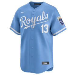 Alternative view of Salvador Perez Kansas City Royals Light Blue Alternate Limited Jersey - All Stitched