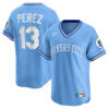 Salvador Perez Kansas City Royals Light Blue Cooperstown Collection Jersey - All Stitched