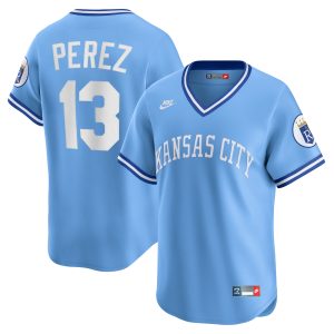 Salvador Perez Kansas City Royals Light Blue Cooperstown Collection Jersey - All Stitched