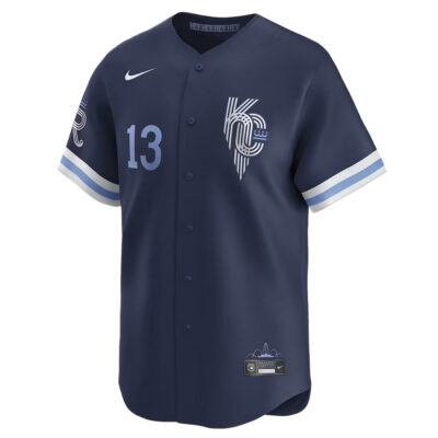 Alternative view of Salvador Perez Kansas City Royals Navy City Connect Limited Jersey - All Stitched