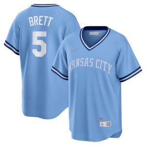 George Brett Kansas City Royals Light Blue Cooperstown Collection Jersey - All Stitched