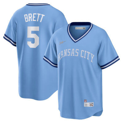 George Brett Kansas City Royals Light Blue Cooperstown Collection Jersey - All Stitched
